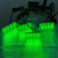 16 LED Grill Green Emergency Volunteer Firefighter Strobe Lights