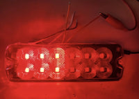 Ultra Slim Double Row Super Bright Premium Red White Warning Grille Surface Mount Strobe Light