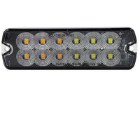 Ultra Slim Double Row Super Bright Premium Red White Warning Grille Surface Mount Strobe Light