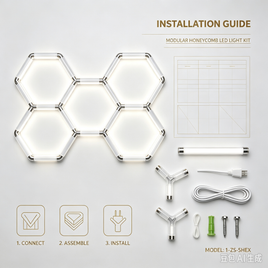 Hexagon LED Lights Modular Honeycomb LED Ceiling Light Kit