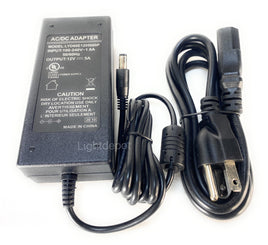12V 5A AC/DC Class 2 Power Supply Adapter for LED Lights Security Camera