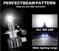 60w Led Headlight 360 Projector Headlight Kit With 20000lum 6000k Led Lights