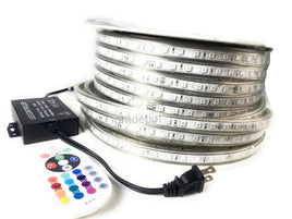 110V RGB LED Strip Lights 1500W Remote Controller Waterproof Flexible