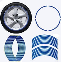 Rim Stickers For Motorcycle Blue Reflective Wheel Set Fits 16-18